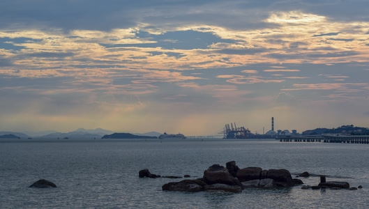 厦门-都市风光-天空-海-沙滩 图片素材