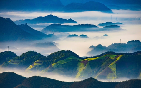 春-风光-云雾-蜀南竹海-小景 图片素材