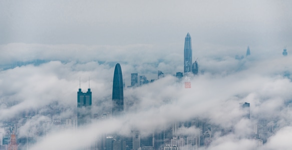 深圳-云海-深圳地标-梧桐烟云-城市天际线 图片素材