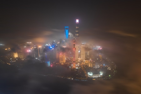 上海-城市航拍-上海夜景-城市建筑-美轮美奂 图片素材