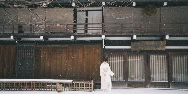 人像-和服-雪景-日本-旅行 图片素材