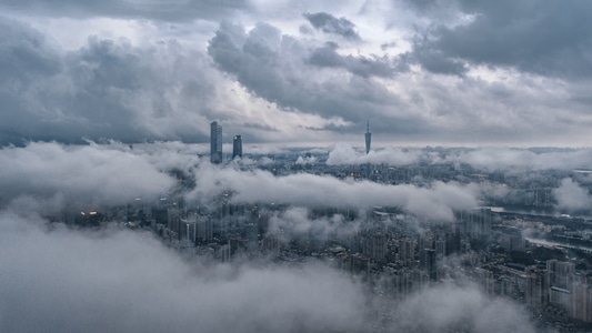 广州-我要上封面-城市天际线-风光-雨后 图片素材