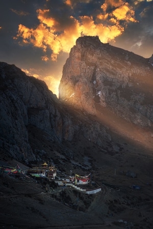 风景-西藏-自然-光线-寺庙 图片素材