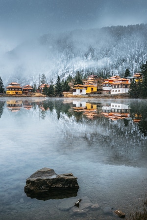 风景-自然-雪-建筑-村落 图片素材