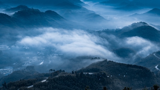 风光-清晨-云-云雾-山 图片素材