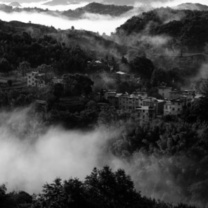云雾-山村-原创-天台山-风景 图片素材