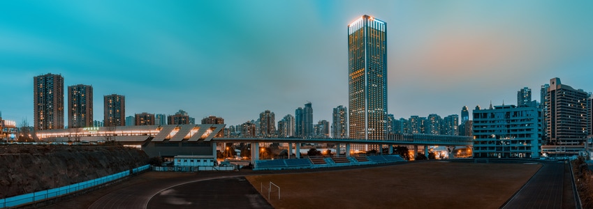 电脑传图-车站-轻轨-夜景-全景图 图片素材
