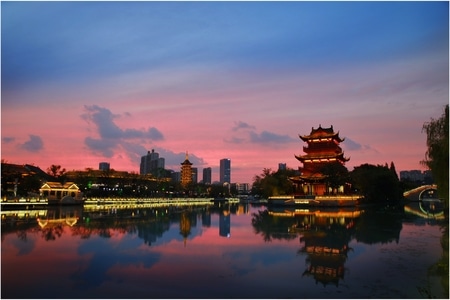夜色-风景-色彩-晚霞-建筑 图片素材