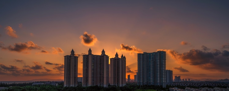 风光-夕阳-清水湾-海南-雅居乐 图片素材