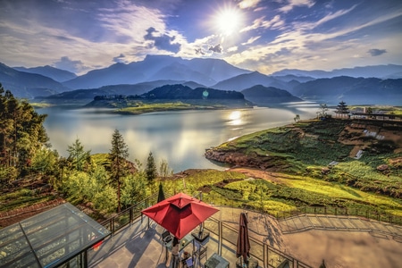 风光-夕阳-四川-瓦屋山-雅女湖 图片素材