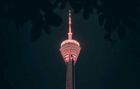 成都-爬楼-夜景-城市-创意 图片素材