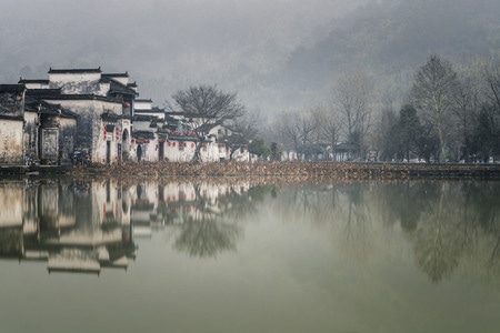 宏村-南湖-黟县-黄山市-安徽 图片素材