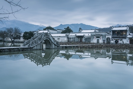 宏村-南湖-黟县-黄山市-安徽 图片素材