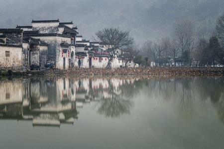 宏村-南湖-黟县-黄山市-安徽 图片素材