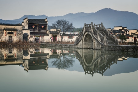 宏村-南湖-黟县-黄山市-安徽 图片素材