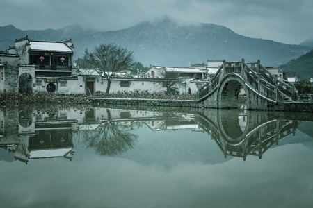 宏村-南湖-黟县-黄山市-安徽 图片素材