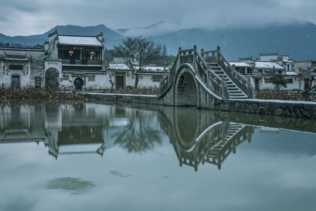 宏村-南湖-黟县-黄山市-安徽 图片素材