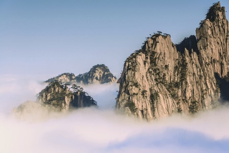 黄山-山-松-云海-安徽 图片素材