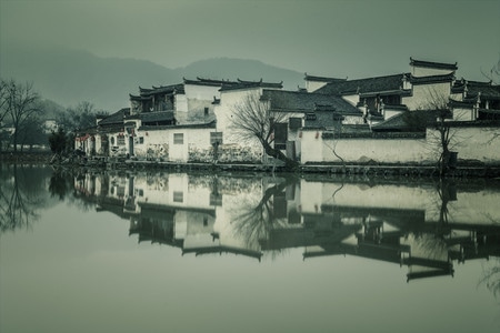 宏村-南湖-黟县-黄山市-安徽 图片素材