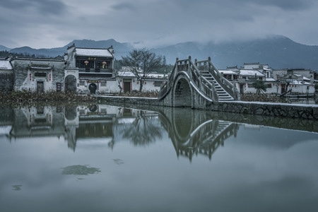宏村-南湖-黟县-黄山市-安徽 图片素材