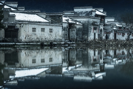宏村-南湖-黟县-黄山市-安徽 图片素材