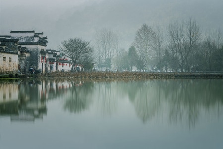 宏村-南湖-黟县-黄山市-安徽 图片素材