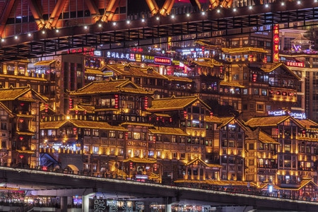 重庆夜景-重庆-夜景-洪崖洞-风光 图片素材