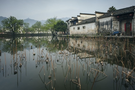 宏村-南湖-黟县-黄山市-安徽 图片素材