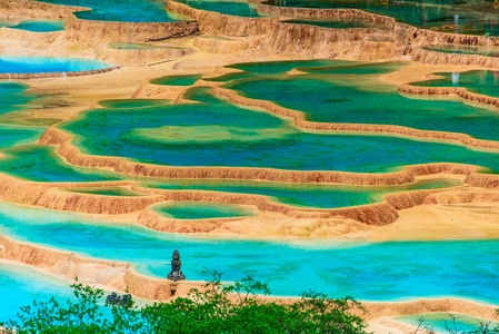 黄龙-湖水-阿坝-川西-户外 图片素材