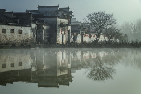 宏村-南湖-黟县-黄山市-安徽 图片素材