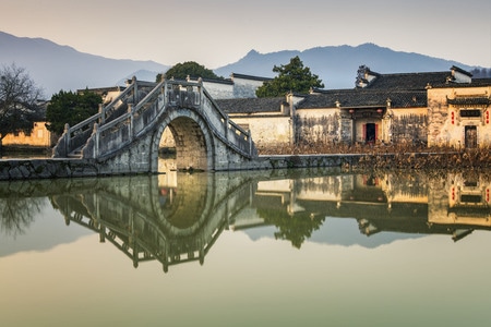 宏村-南湖-黟县-黄山市-安徽 图片素材