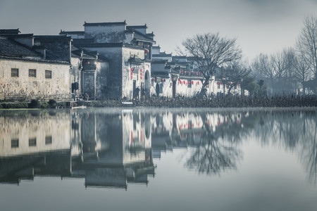 宏村-南湖-黟县-黄山市-安徽 图片素材