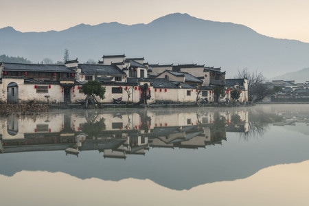 宏村-南湖-黟县-黄山市-安徽 图片素材