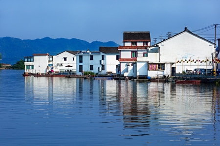 春天-色彩-东钱湖-民居-建筑 图片素材