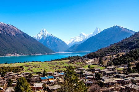 西藏-雪山-电脑传图-我要上封面-巴松措 图片素材