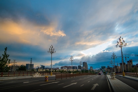 风景-山东-泰安-路-城市建筑 图片素材