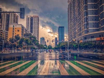 苹果手机-都市风光-风景-建筑-城市天际线 图片素材