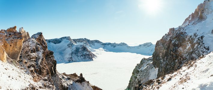 雪山-山-雪世界-长白山-天池 图片素材