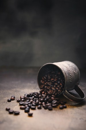 静物摄影-暗调-咖啡豆-光影-极简风格 图片素材